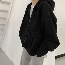 문자 프린트 집업 후드티 캐주얼 힙합 스트릿웨어 루즈핏 런지 후드 스웨터 여성 남성