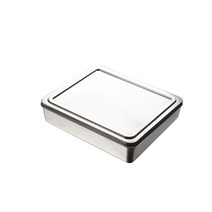 사각 나눔 스텐 통 반찬 소분 용기 스테인리스 스틸 보관, 28.5x22.5x6.5 (덮개 포함)