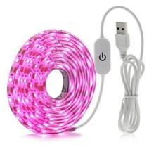 조립식비닐하우스 식물에 대 한 usb phytolamps 5 v led 성장 빛 스트립 2835 칩 05m 1m 2m 수경 온실 묘목 성장을위한 phyto 테이프를 주도, Touch Switch+2M+No Waterproof