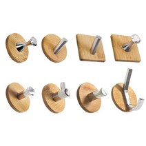 못없이 붙이는 강력부착 우드 인테리어 모던 벽후크, LikeShopping™ 원목원형옷걸이타입_LS™