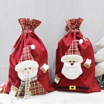 피케이몰 1+1 X-mas 대형 크리스마스 선물 포장 주머니 2종 성탄절 산타주머니, 눈사람