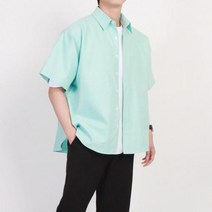 [바보사랑] 더마인드 반팔셔츠 RO시티빅오버핏반팔남방