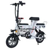 전기자전거 e바이크 3 48V 자녀 인승 부모 350W 미니 배터리 인치 리튬 접이식 탈착식 12, 흰색◆30AHBATTERY
