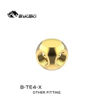 Bykski 3 웨이/4 큐빅 분배기 피팅 G1/4 여성 멀티 PC 물 냉각 커넥터 어댑터 B-TE3-X/B-TE4-X, 01 Gold_02 4way