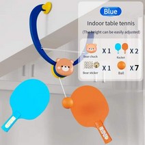 테니스연습기 행잉 탁구 트레이너 2 라켓 & 7 연습 볼 테이블 홈 셀프 세트 실내, 03 Blue 7 balls