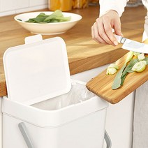 가정용 싱크대 도어 걸이형 음식물 쓰레기통 4L, 다크그레이