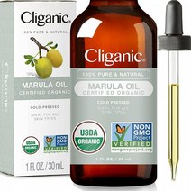 Cliganic 유기농 마룰라 오일 56.7g(2온스) - 100% 순수 얼굴 및 모발용 | 냉압착 비정제, 1 Fl Oz (Pack of 1) Cliganic