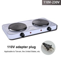 전기 버너 핫플레이트 커피 가열 스토브 2 포트 히터 인덕션 온도 조절 가능 2000W 110 V 220V, 01 220V
