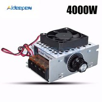 전문 전압 조정기 4000W AC 220V 고전력 SCR 속도 컨트롤러 전자 거버너 온도 조절기, With Case, 01 With Case Fan, 단일