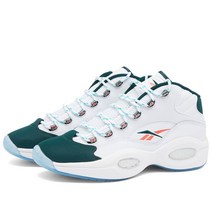 Reebok Question Mid - White Forest Green & Orange Flare130767