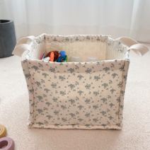 어텀31 누빔 기저귀 바구니, 블루 사각 28x22cm, 블루 사각 28x22cm