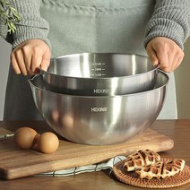 계량 눈금 쌀 씻는 볼 도구 스텐 베이킹 믹싱볼 2종 24cm 28cm