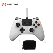 스마트폰게임패드 BEITONG 스파르타 2 유선 고정밀 조이스틱 향상된 진동 노트 안드로이드 스팀, 02 White with bag