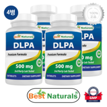 [4병] 베스트내추럴 DLPA 페닐알라닌 500mg 120정 보충제 효능 카테콜아민