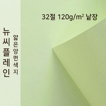 뉴씨플레인 종이문화 얇은 양면색지 120g 32절 낱장 1매 No.02 연비취, 1장
