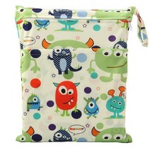 기저귀 가방 백팩 국민 이유식 파우치 sigzagor1 젖은 건조 2 지퍼 방수 수영 36cmx29cm, W46 몬스터