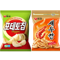 농심 포테토칩 125g + 새우깡 400g 대용량 과자, 2개