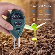 분석 3in 1 Soil PH Meter Moisture Light Tester Acidity Humidity Sunlight Garden Flowers Detector Sen, 01 Green