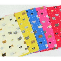더패브릭 라미네이트 원단 도트고양이 5color 방수원단 방수천, 아이보리43358