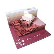 Omoshiroi 블록 3D 메모 패드 새겨진 160 시트 해리 디자인 Hogwarts 메모장 Led DIY 편지지 생일 크리스마스 선물, 80X80X45mm, CHINA, Kiyomizu Temple