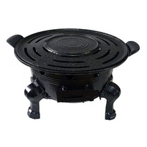 통주물 숯불 미니 화로구이 세트 33cm 36cm 솥뚜껑 구이판포함 직화 바베큐그릴 국산, 숯불 화로구이세트(주물화로+솥뚜껑구이판)_33cm