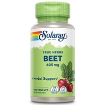 SOLARAY Beet Root 605mg May Support Cardiovascular Health & Athletic Performance Kidney Liver Blood