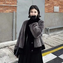 밍크코트 모피코트 퍼코트 새로운 수입 밍크 모피 연령 감소 숙녀 밍크 모피 코트 패션 젊은 기질 짧은 v 넥 숙녀 코트