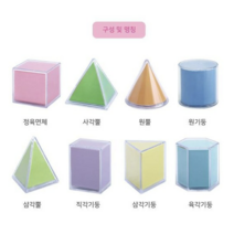 [스마터라이프] 도형교구 전개도 3차원 입체 도형 전개도 8개 수학 교구 다비수