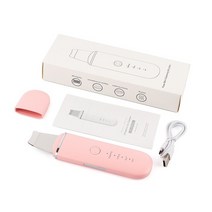 초음파 아쿠아 필링기 워터 삭피기 갈바닉 마사지기 스킨 스크러버 블랙헤드 각질 코 얼굴 피지 제거기 ems 딥 페이스 클렌징 머신 필링 삽 페이셜 모공 클리너 블랙 헤드 제거, 분홍, Pink