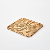 핸드메이드 라탄 사각 냄비받침 16cm_WO0422002