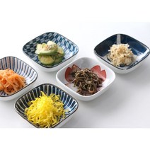 일본식 종지 그릇 앞접시 일본 가정식 소스 꽃무늬접시 팔각 소스볼 1인 식기 모음, 하즈키 네모