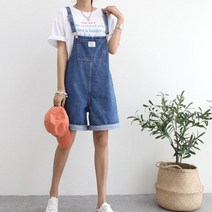 [쏭스타일] 조이데님멜빵반바지