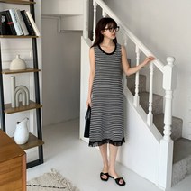 코지 여자 마셀라 스프라이트 나시 밑단태슬 롱원피스