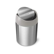 심플휴먼 Simplehuman 스테인리스 스틸 15리터 04갤런 미니 조리대 쓰레기통, 솔질, 단종