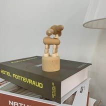 걸스코코 홈 인테리어 소품 우드 목각 스탠드 인형 목각인형, 강아지