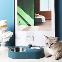 반려동물 반자동급수기 고양이음수기1.2l 고양이밥그릇, 네이비