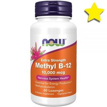 나우푸드 메틸 B 12 메틸코발라민 10000 mcg 캔디 60개, 60카운트 (Pack of 1) 강철체력
