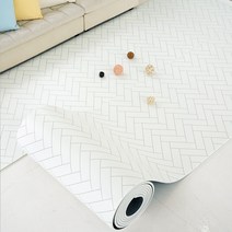 삼바텍 PVC 층간소음방지 롤매트 15mm 폭 110cm x 길이 2m, 헤링본 화이트