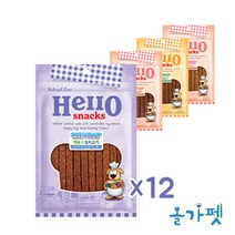 네츄럴코어 헬로스낵 허브4종 강아지간식   치즈춥스, 12팩, 오리고기
