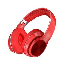 HiFi 무선 헤드폰 블루투스 호환 접이식 헤드셋 TF 카드/FM 라디오 스테레오 마이크 딥베이스 포함, [01] 빨간