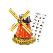 입체 퍼즐 DIY 세트 3D 종이 끼우기 미니어처 제작 만들기 재료 초등 어린이 놀이 키트 문화 센터 복지관, 풍차(스티커증정), 1set