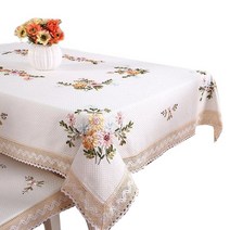 후아나야 테이블보 화이트 4인 식탁보, 180x180cm, C
