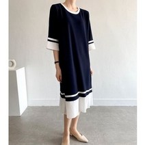 빨강몽키 여성 주름 스판 여름 반팔 빅사이즈 롱 원피스