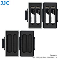 JJC 4-슬롯 방수 M2 2280 SSD 보관 케이스 홀더 M.2 솔리드 스테이트 드라이브 정전기 방지
