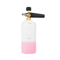 1L 조절 식 눈물 폼 세차장 총기 압력 세탁기 병 12mm, 하얀색, 하얀색, 1개