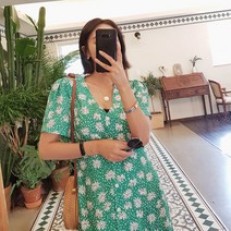 하이데일리 로잉 플라워 롱원피스