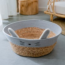 통풍 텐트 둥지 캣하우스 강아지 숨숨집 라탄 침대 여름 감성 반려견 하우스, 그레이, S(3.5kg안고양이)