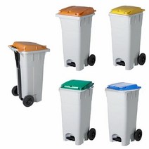 아파트 음식물 수거함 쓰레기통 업소 보관함 120리터 잔반쓰레기, 선택☆120L-주황-완충기추가