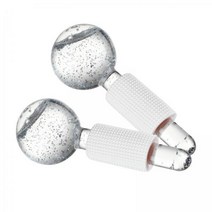 shangren 페이셜 넥 케어 핑크 화이트를 위한 2xFacial Cooling Ice Globes 크리스탈 볼, 13.5x5cm, 핑크 화이트, 유리 섬유
