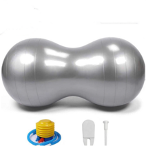요가 볼 피트니스 볼 땅콩 밸런스 볼 팽창 식 두꺼운 스포츠 요가 땅콩 볼 필라테스 (수동 펌프 포함), 회색